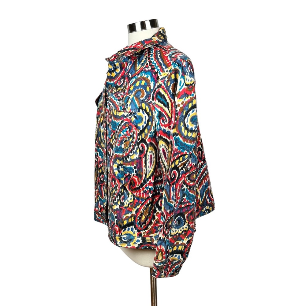 Ruby Rd. Woman Artsy Multicolored Paisley Jacket - Picture 9 of 16